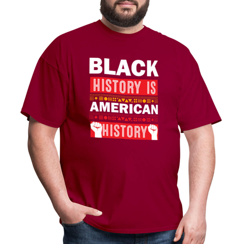 Black History Is American History Tee Unisex Black History Graphic T-shirt - dark red