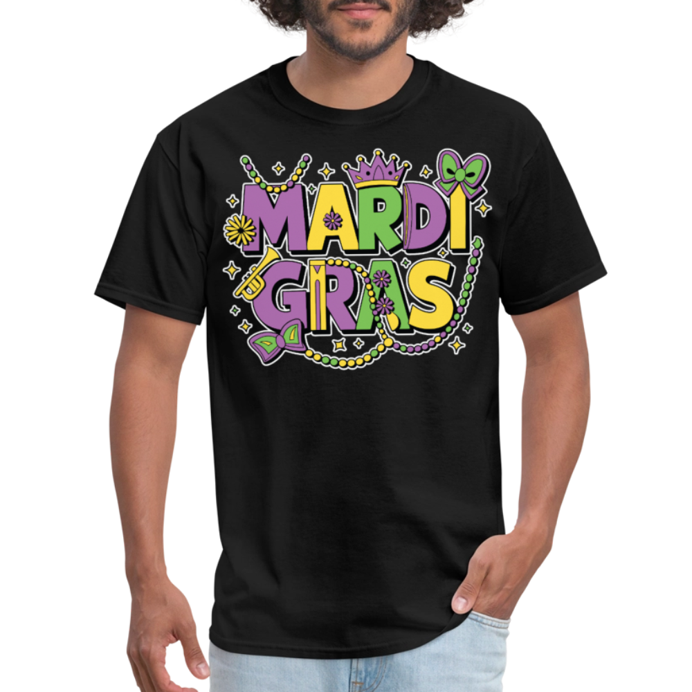 Funny and festive Mardi Gras shirts Mardi Gras Crown T-shirt - black