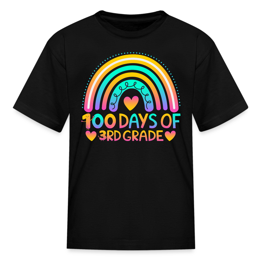 100 Days of 3rd Grade Rainbow Kids' T-Shirt - black