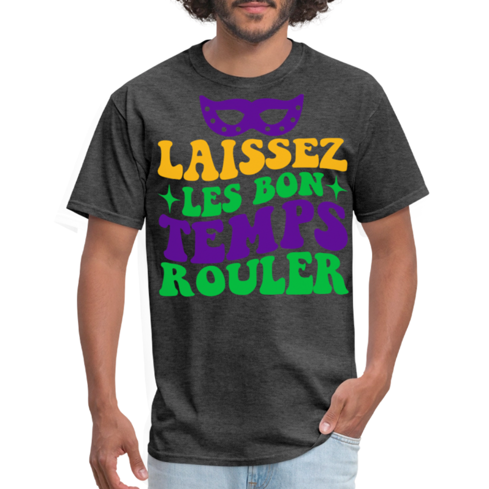 Funny Cajun French Celebration Tee Laissez Les Bon Temps Rouler T-shirt - heather black