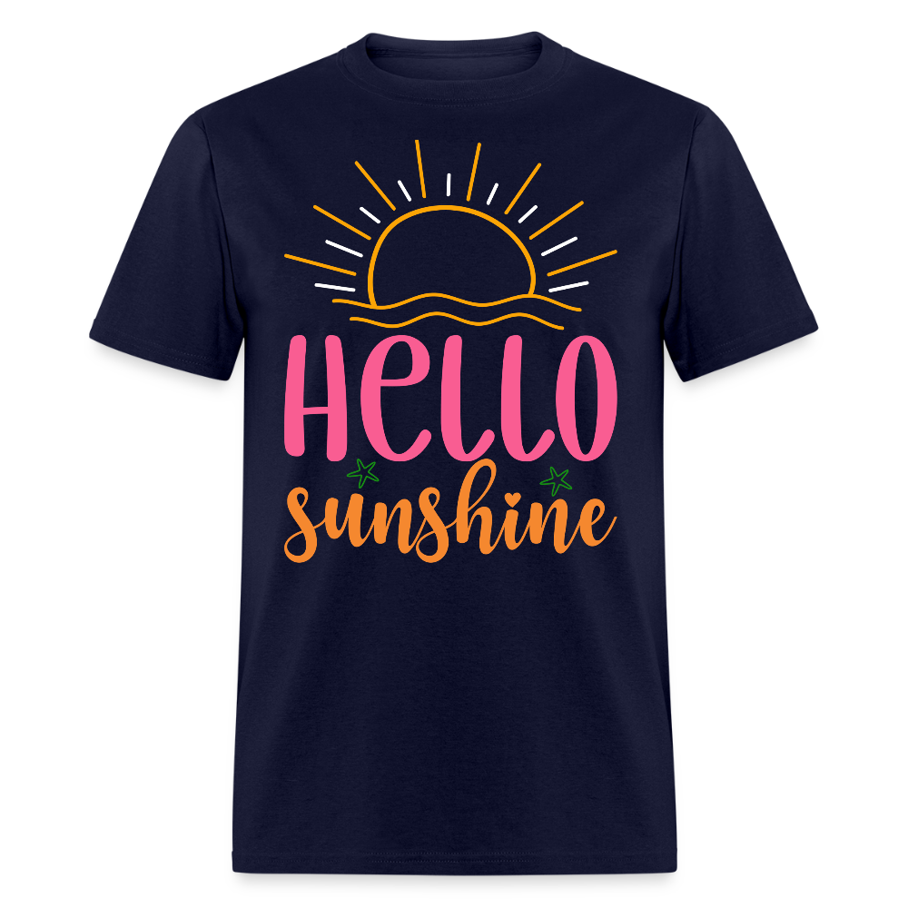 Hello Sunshine Positive Vibes T-shirt - navy