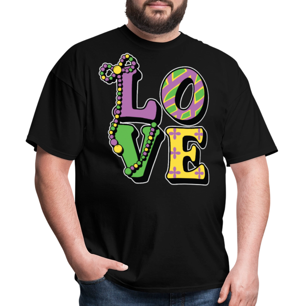 Mardi Gras Love Tee For Men Women New Orleans Festival T-shirt - black