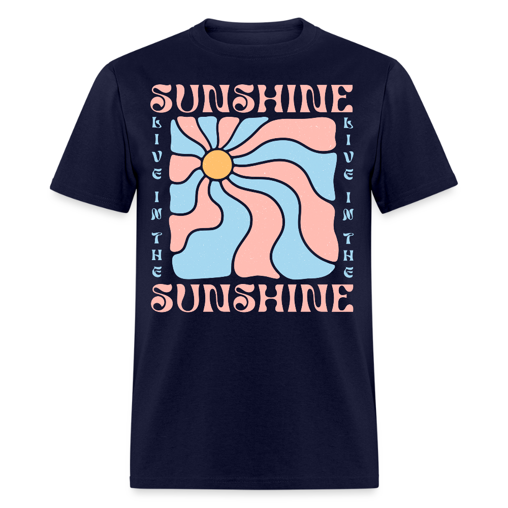 Live In The Sunshine Aesthetic T-shirt - navy