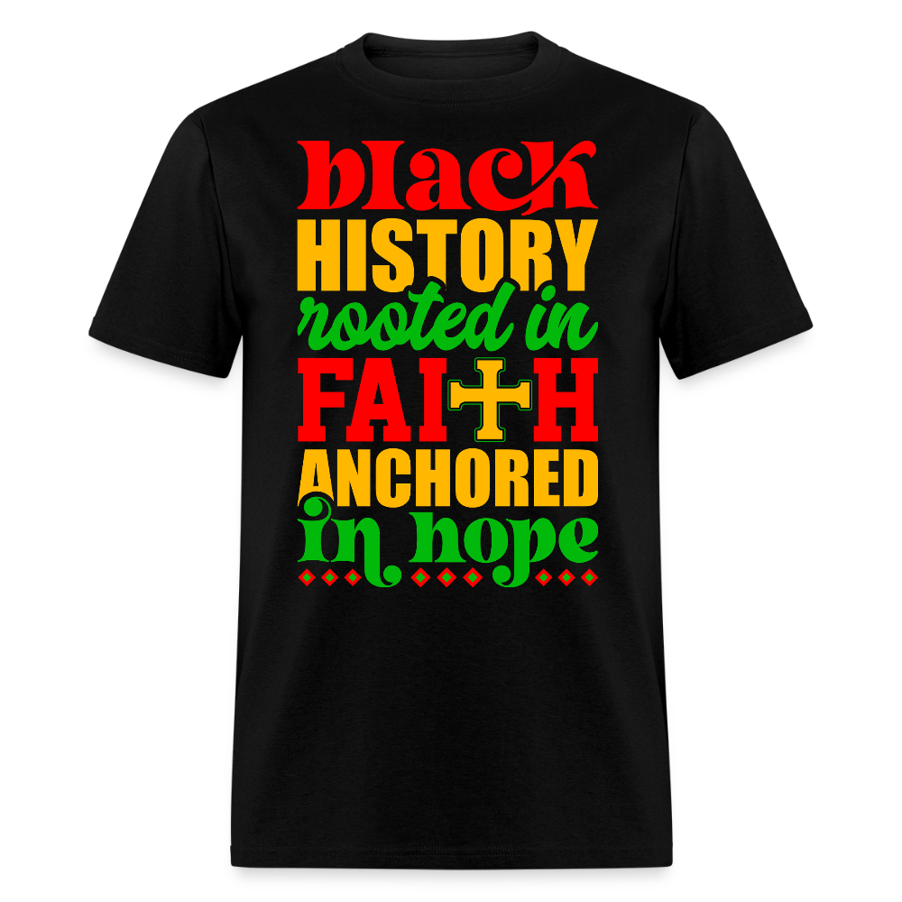 African American Hope And Faith Christian Black Pride T-shirt - black