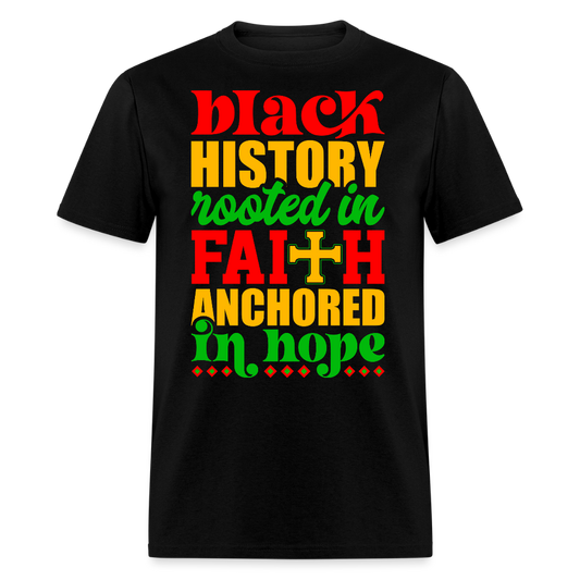 African American Hope And Faith Christian Black Pride T-shirt - black