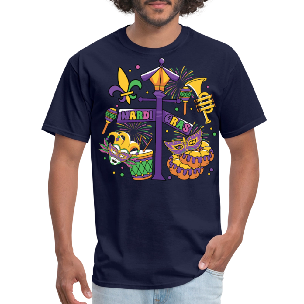 Funny And Festive Mardi Gras Outfit Mardi Gras Party T-Shirt - navy