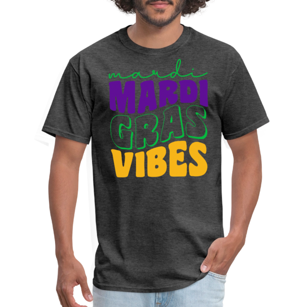 Colorful Mardi Gras Vibes Unisex T-shirt - heather black