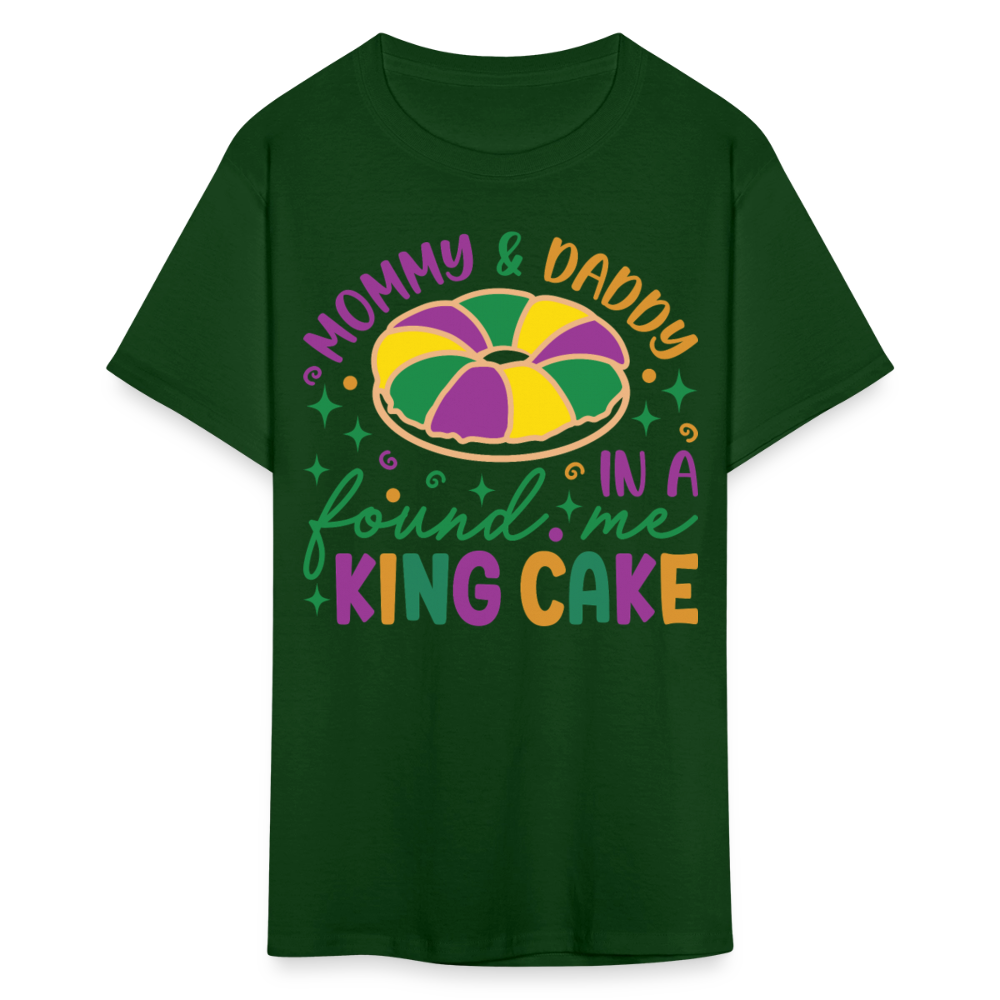 Mommy And Daddy Found Me In A King Cake Unisex T-Shirt - forest green