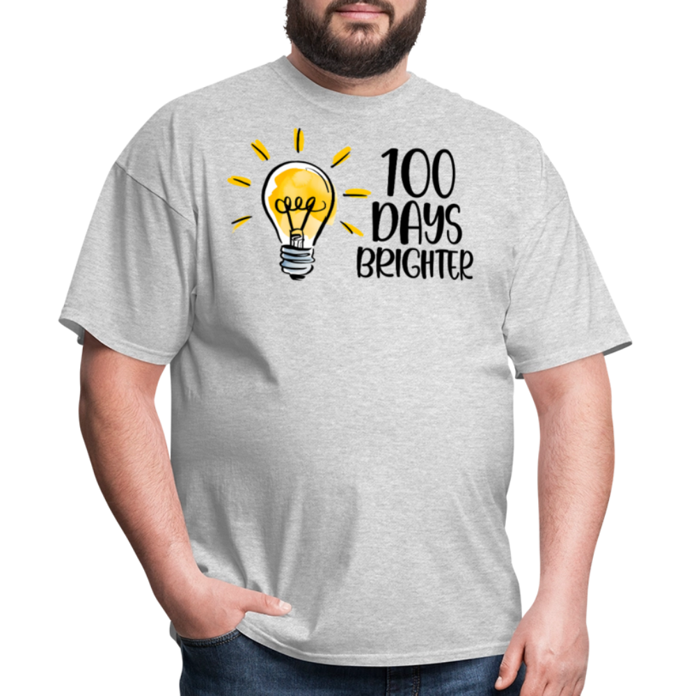 100 Days Brighter Tee for Teachers School Milestone Unisex T-Shirt - heather gray