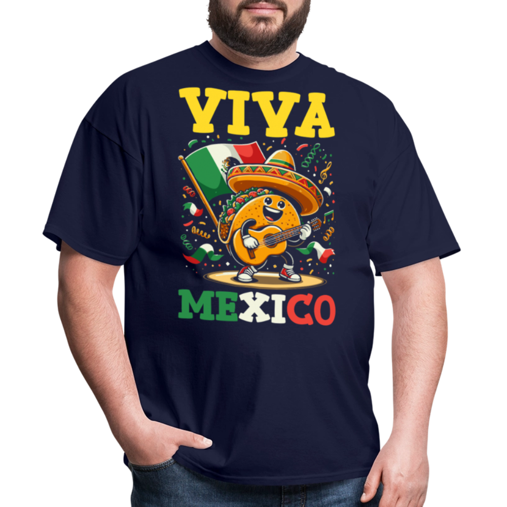 Cinco De Mayo Taco Shirt With Guitar Viva Mexico Party T-shirt - navy