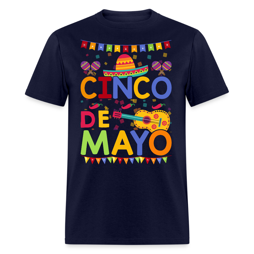 Festive Mexican Party Outfit For Cinco De Mayo T-shirt - navy