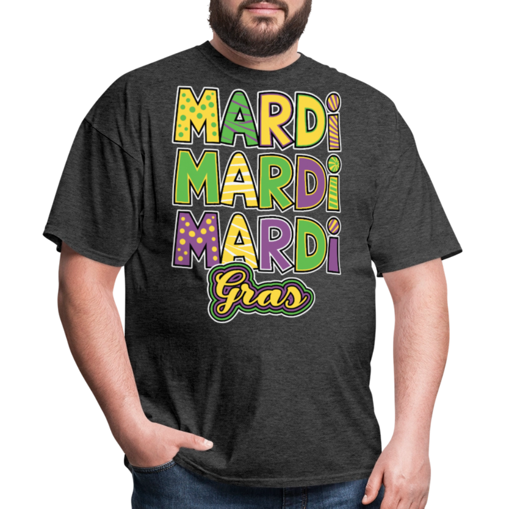 Mardi Gras Tee For Parade Colorful New Orleans Festival T-shirt - heather black