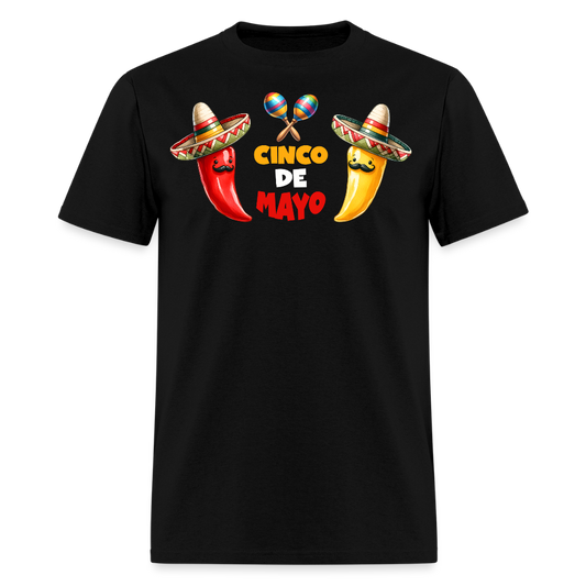 Sombrero And Maracas Graphic Tee Cinco De Mayo Funny T-shirt - black