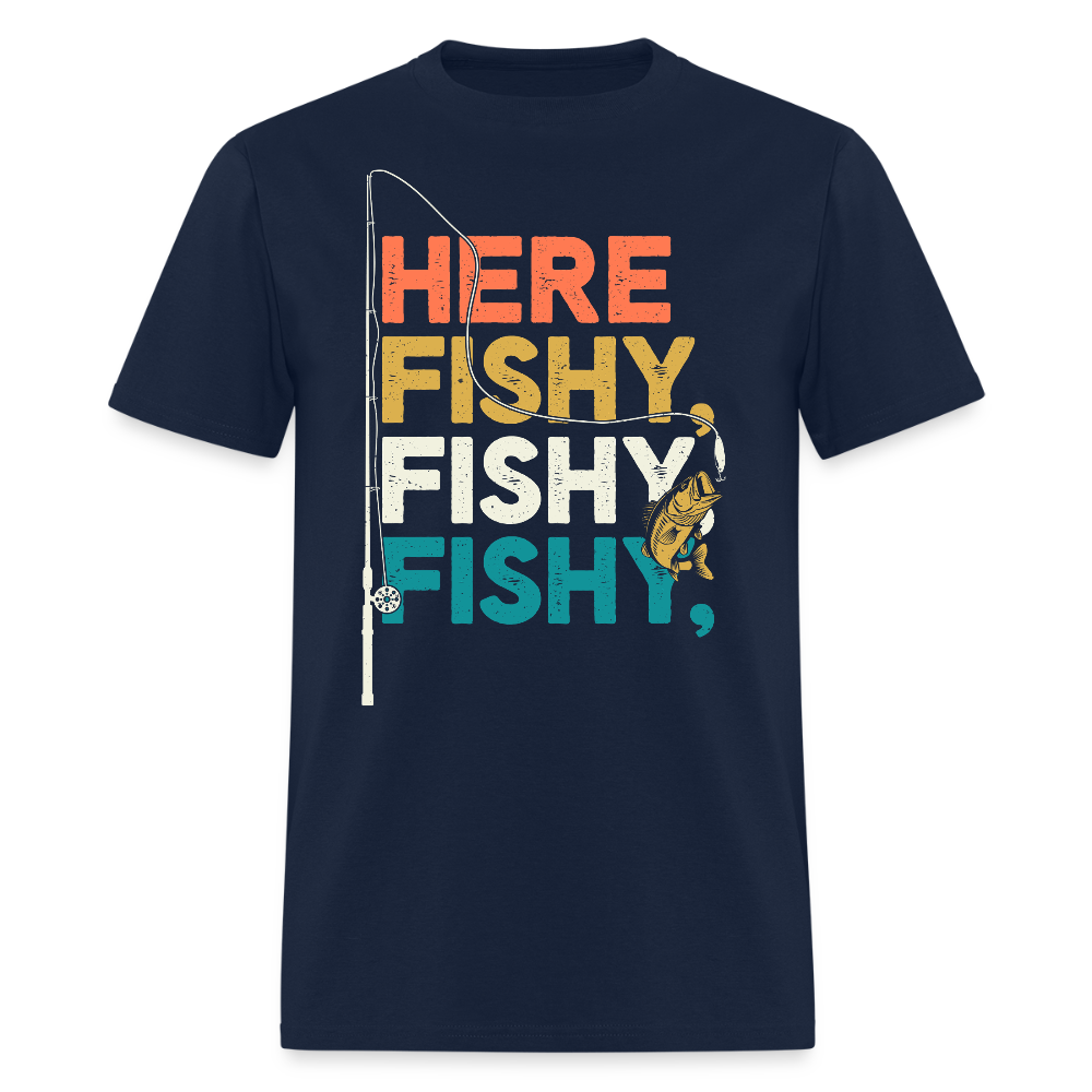 Funny Fishing Gift For Fishermen Dad T-Shirt - navy