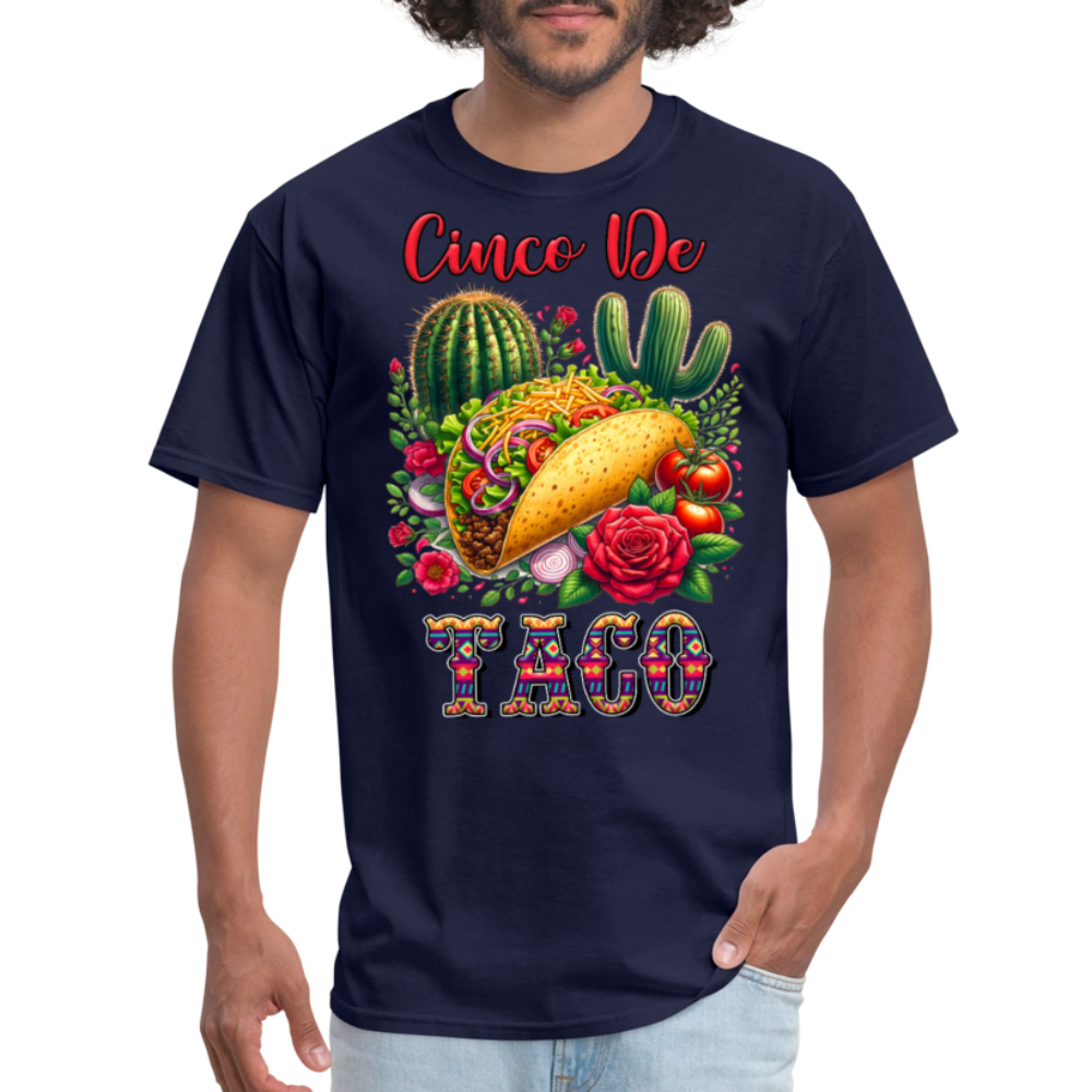 Funny Mexican Food Tee Cinco de Mayo Taco T-shirt - navy