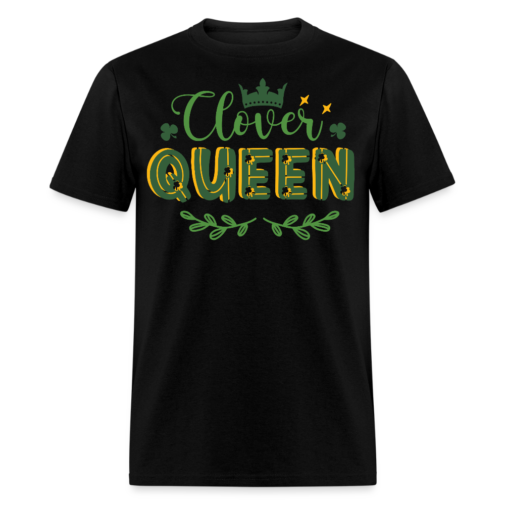 Irish Clover Graphic Tee For Ladies Clover Queen Irish Pride T-shirt - black