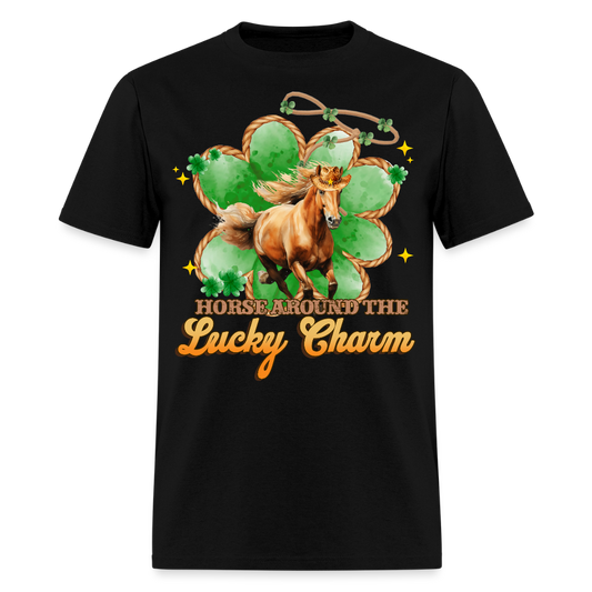 Lucky Charm St Patrick’s Day Horse Lover T-shirt - black