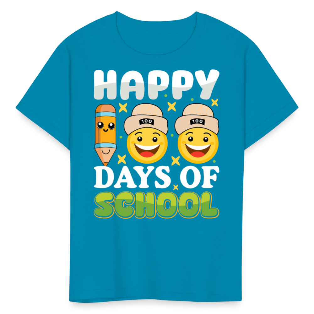 100 Days Of School Tee For Kids School Milestone Celebration T-shirt - turquoise