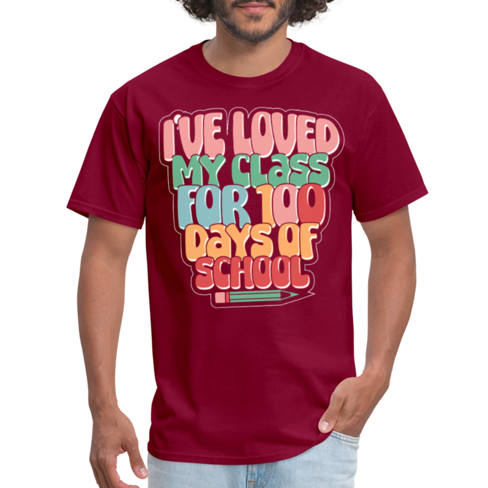 100 Days Of School Tee For Teachers 100 Days Of Learning Teacher T-shirt - burgundy