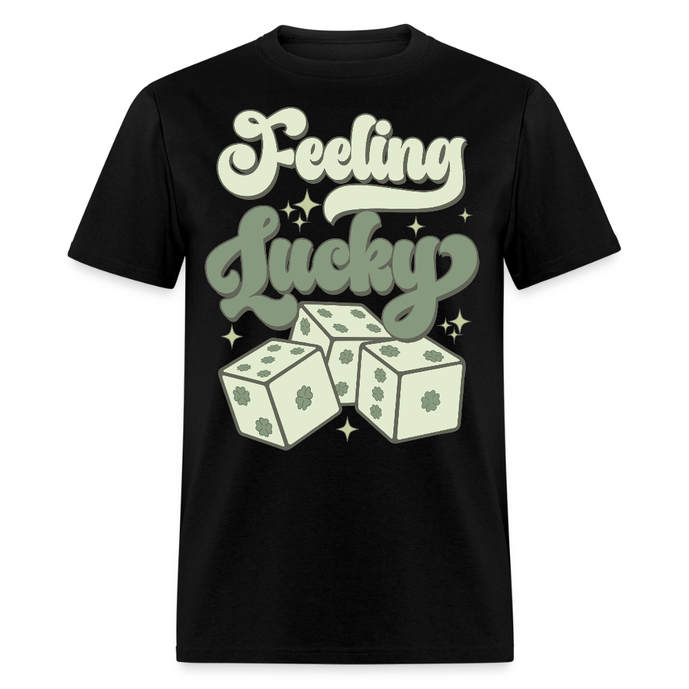 Feeling Lucky St Patrick’s Day Clover and Dice T-shirt - black