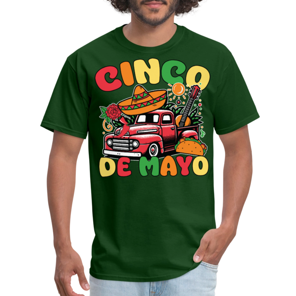 Cinco de Mayo Vintage Truck Tee Mexican Fiesta Party T-shirt - forest green