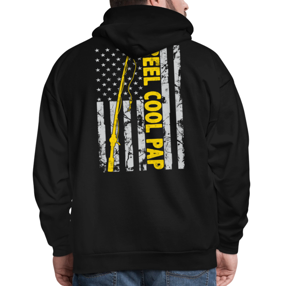 Reel Cool Pap American Flag Patriotic Fishing Hoodie - black