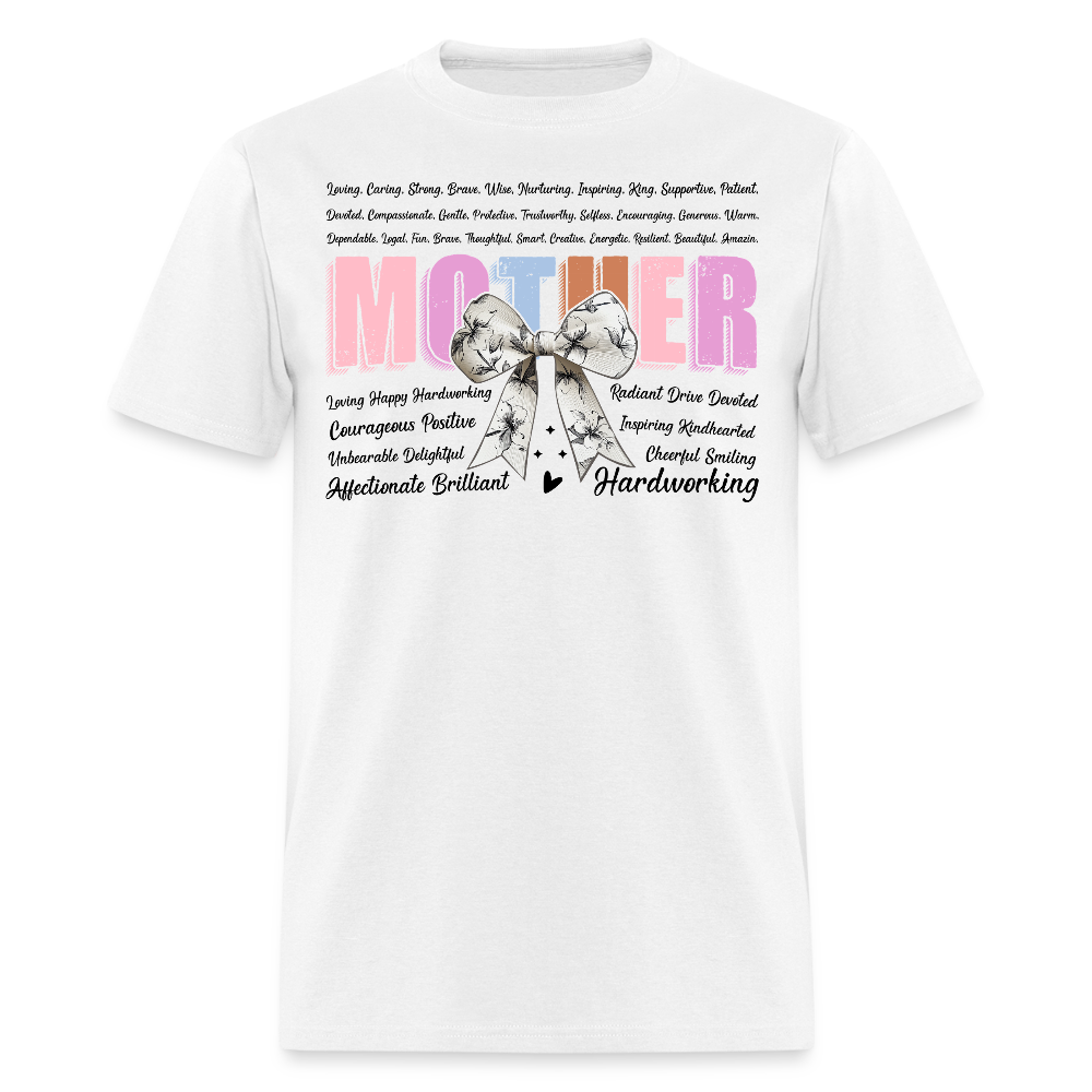 Mother's Day Inspirational Word Art Hardworking Mom T-shirt - white