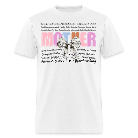 Mother's Day Inspirational Word Art Hardworking Mom T-shirt - white