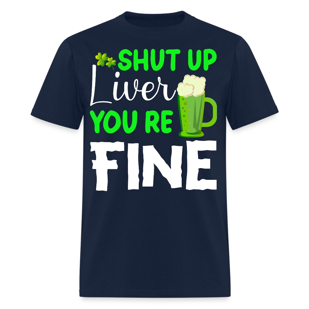 Funny St Patrick’s Day Beer Drinking T-shirt - navy