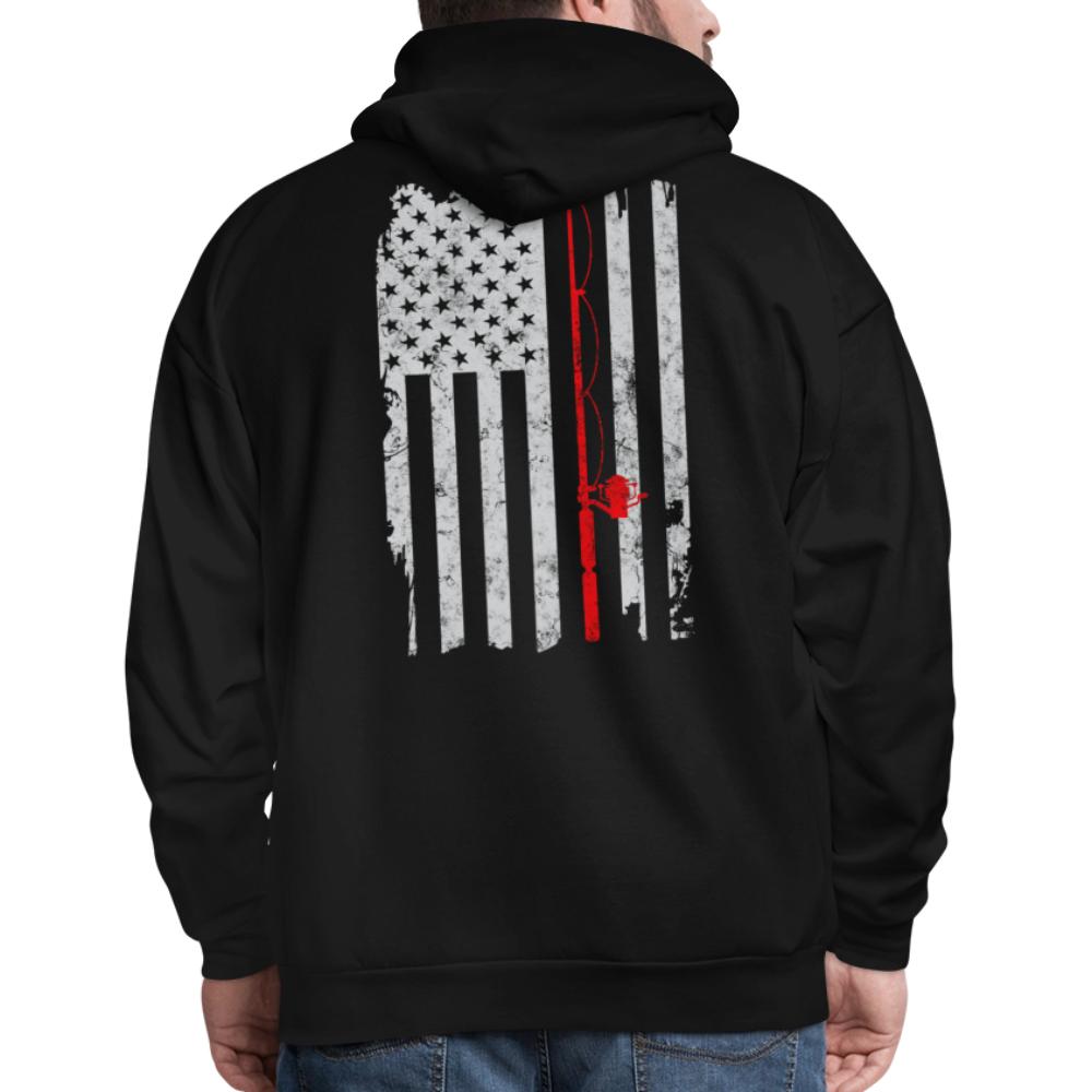 Patriotic Fishing Gift For American Anglers Hoodie - black