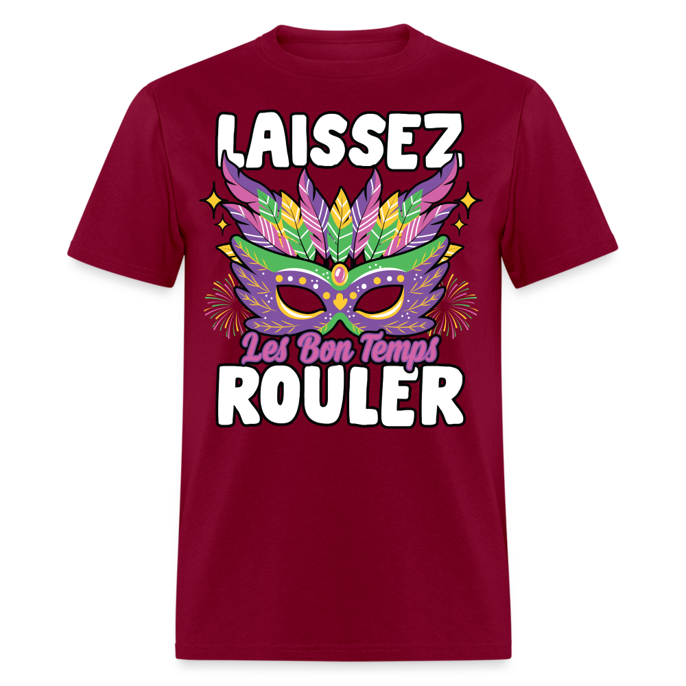 Mardi Gras Party Tee Laissez Les Bon Temps Roule T-shirt - burgundy