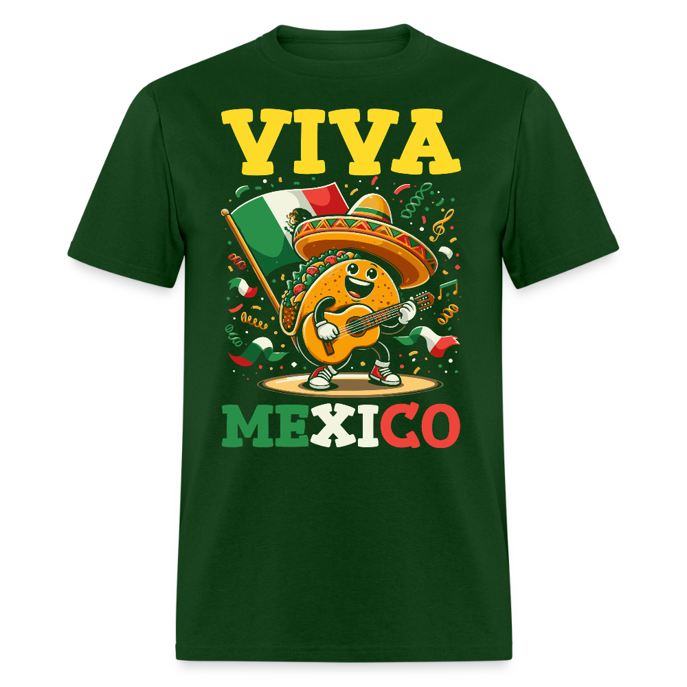 Cinco De Mayo Taco Shirt With Guitar Viva Mexico Party T-shirt - forest green