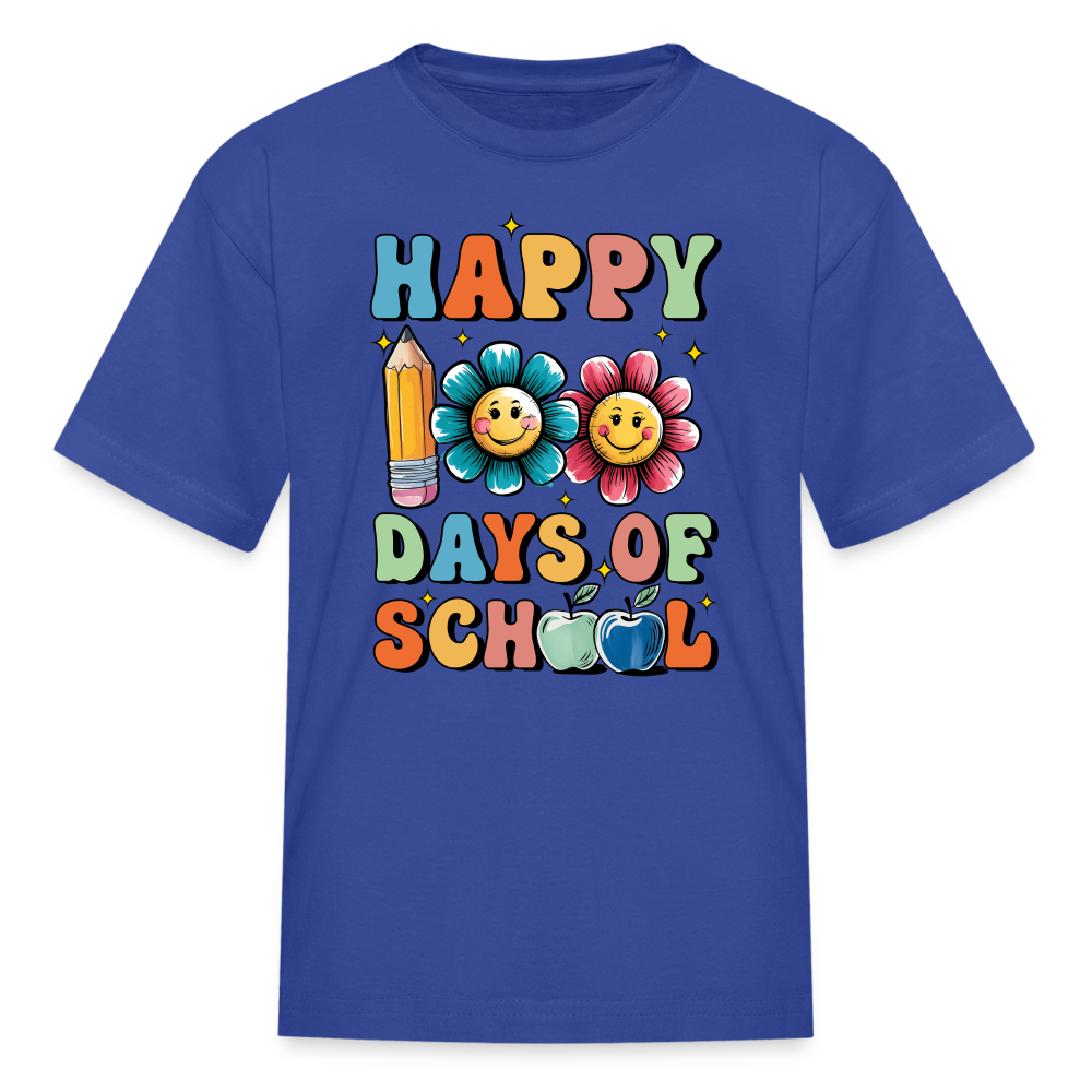 Happy 100 Days Of School Shirt For Kids Back To School Milestone T-shirt - royal blue