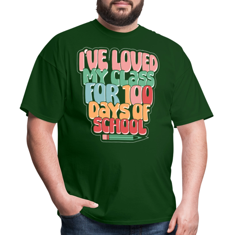 100 Days Of School Tee For Teachers 100 Days Of Learning Teacher T-shirt - forest green