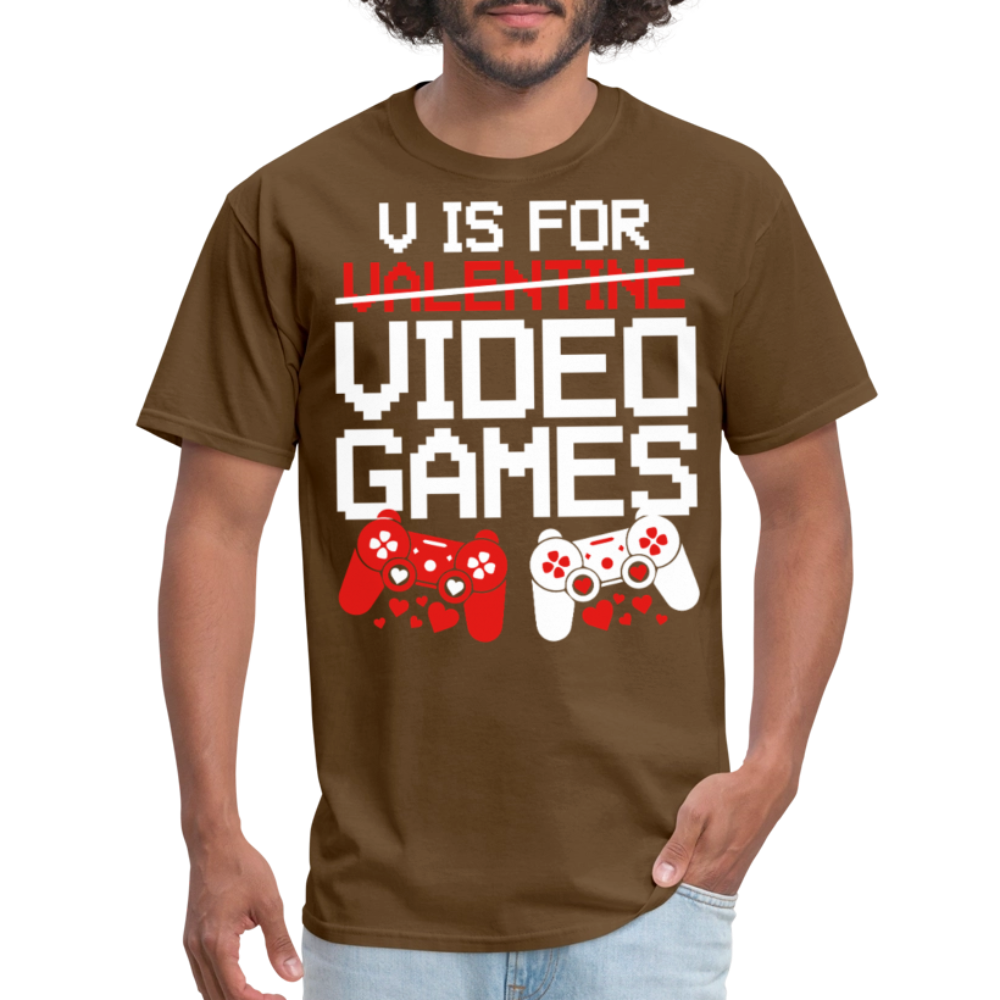 Valentine’s Day Gifts For Gamers Funny Gaming Couple Matching T-shirt - brown