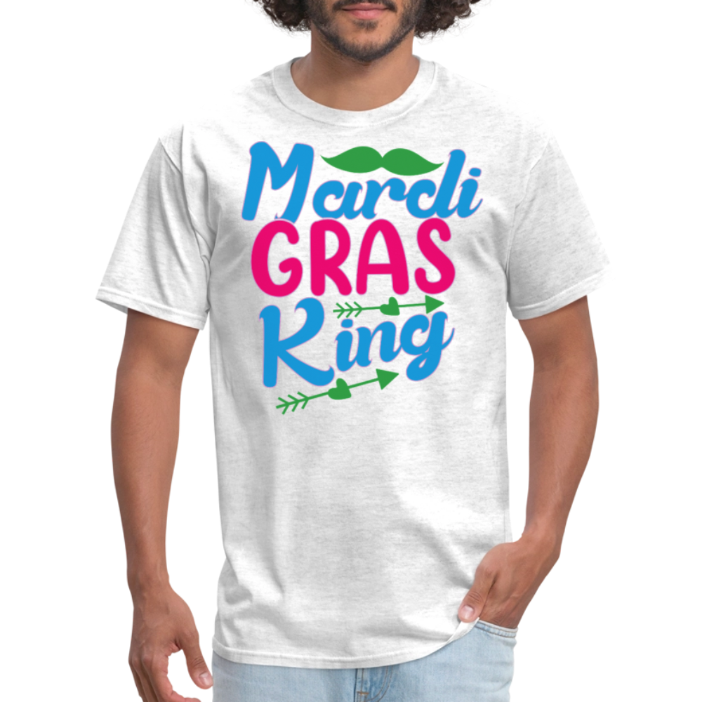 Mardi Gras King Shirt For Men Funny Mardi Gras Party T-shirt - light heather gray