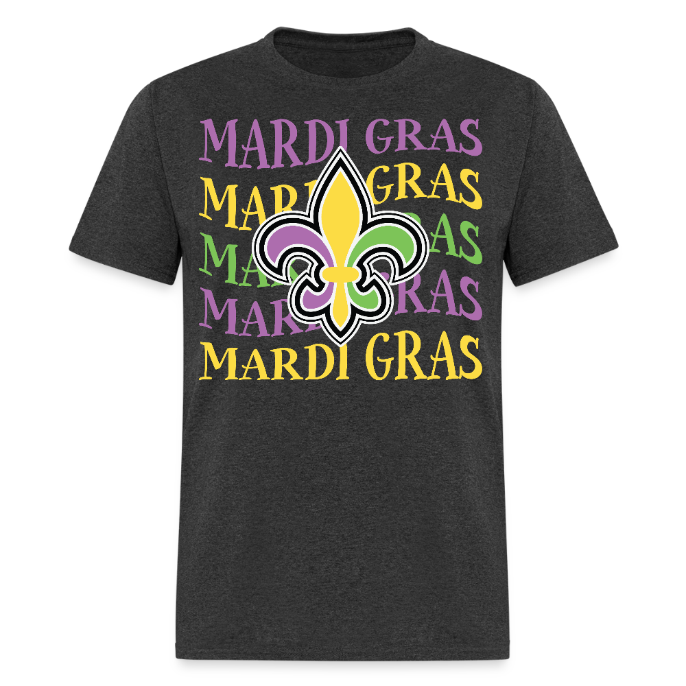 New Orleans Fleur-de-lis Festival Mardi Gras T-shirt - heather black