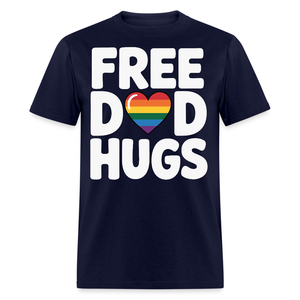 Free Dad Hugs Pride LGBTQ Dad T-shirt - navy