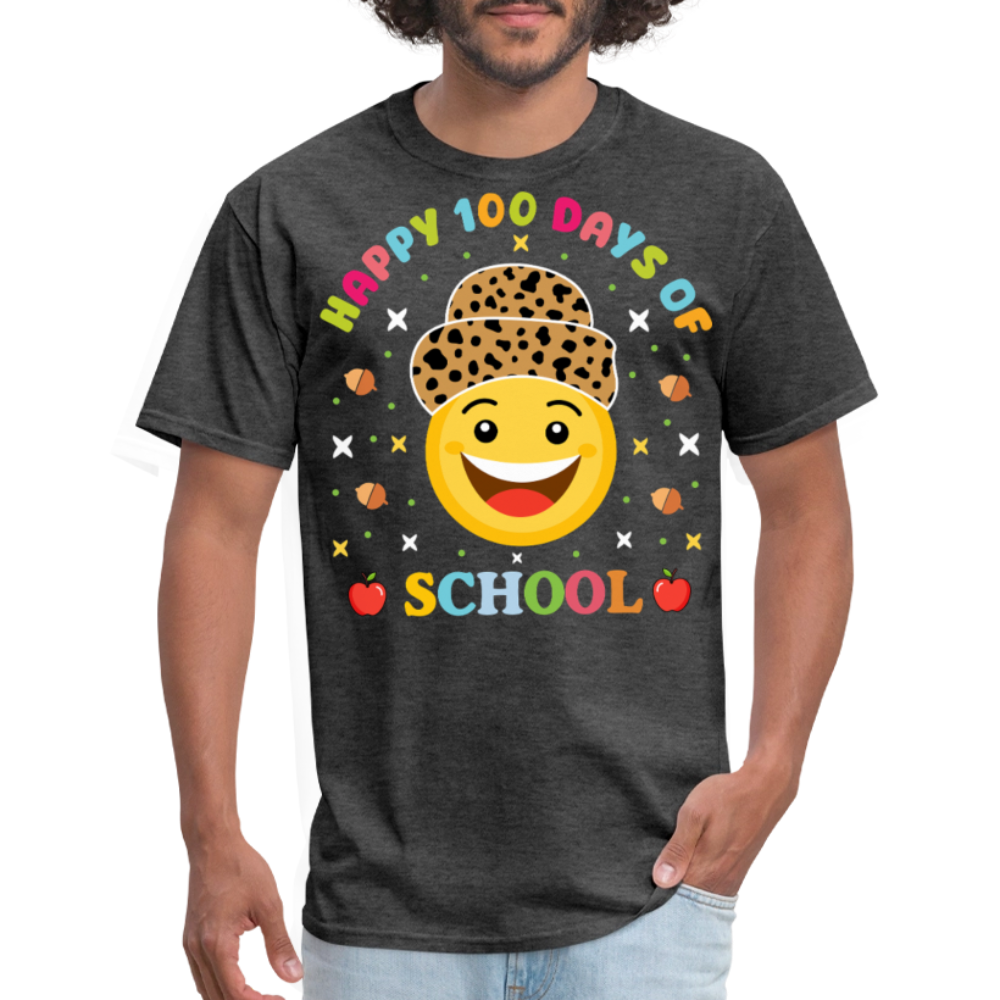 Leopard Print 100 Days Of School Shirt For Teachers Unisex T-Shirt - heather black