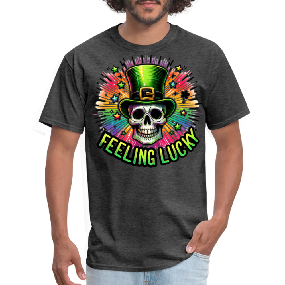 Feeling Lucky Graphic Tee For St Paddy’s T-shirt - heather black