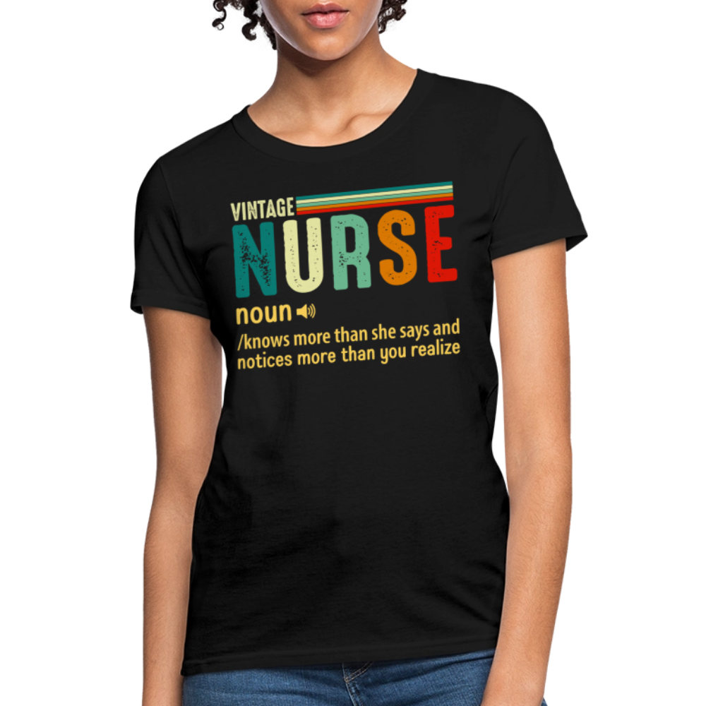 Vintage Nurse Definition Nursing Week Gift T-Shirt - black
