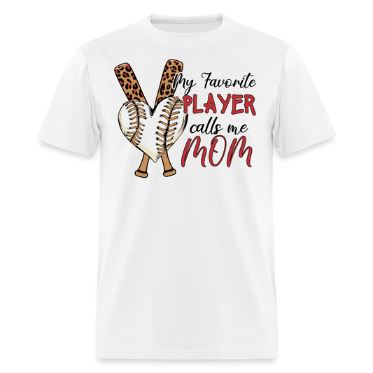 Heart Shaped Leopard Print Baseball Mom T-shirt - white