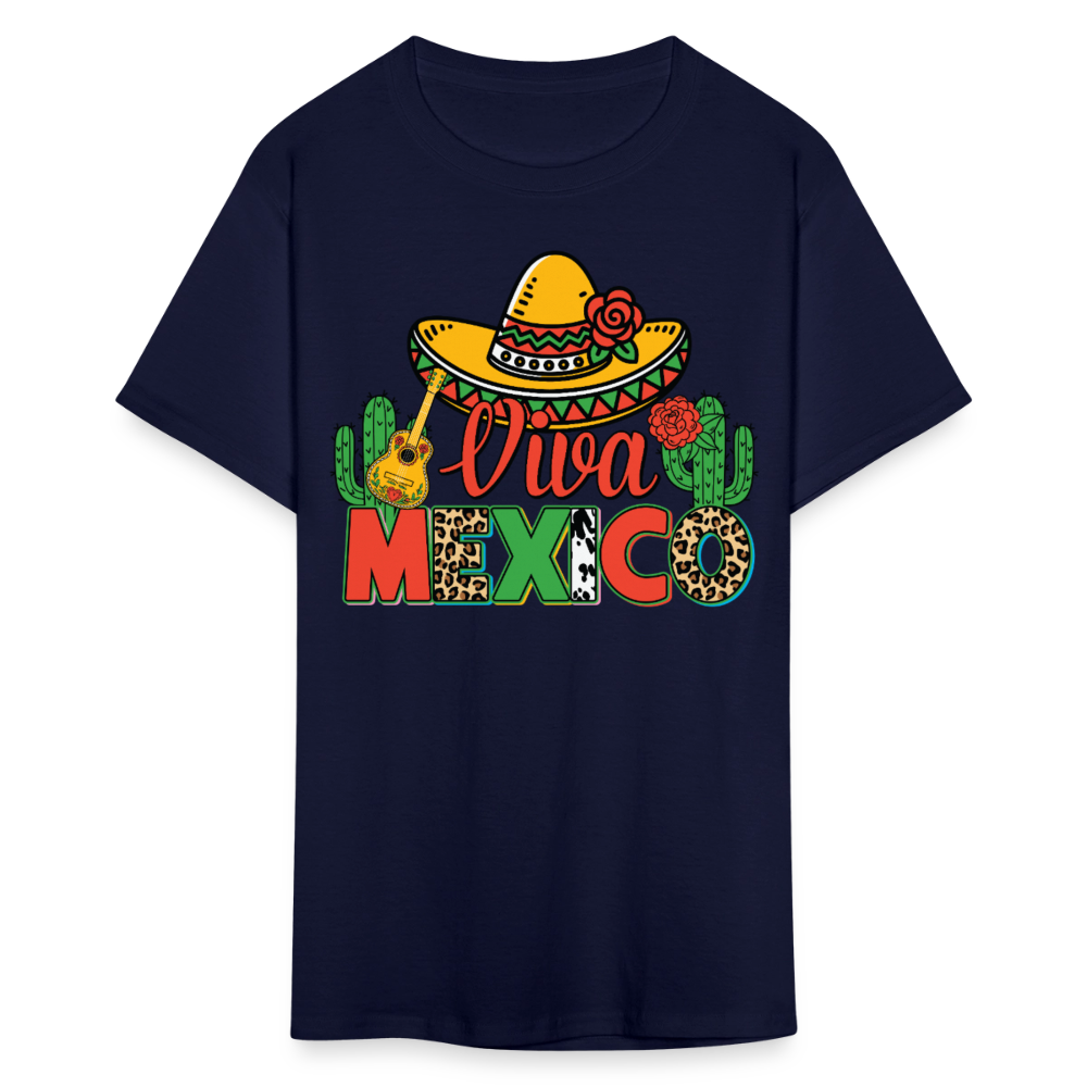 Viva Mexico Shirt With Sombrero Design Mexican Pride T-shirt - navy