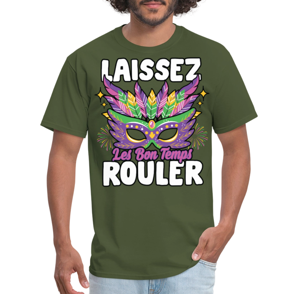 Mardi Gras Party Tee Laissez Les Bon Temps Roule T-shirt - military green