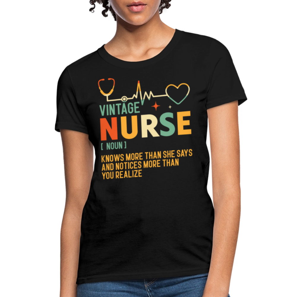 Vintage Nurse Definition Gift For Healthcare Workers T-Shirt - black