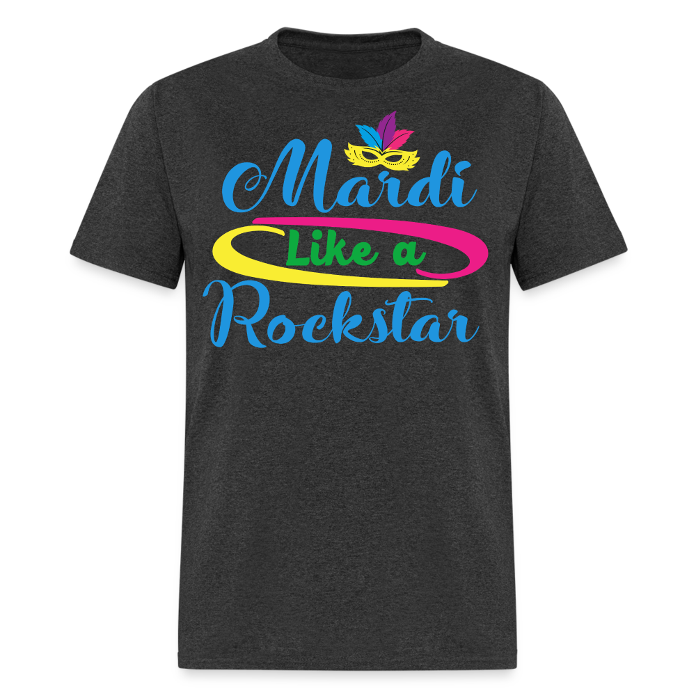 Mardi Gras Rockstar Shirt For Men And Women T-Shirt - heather black