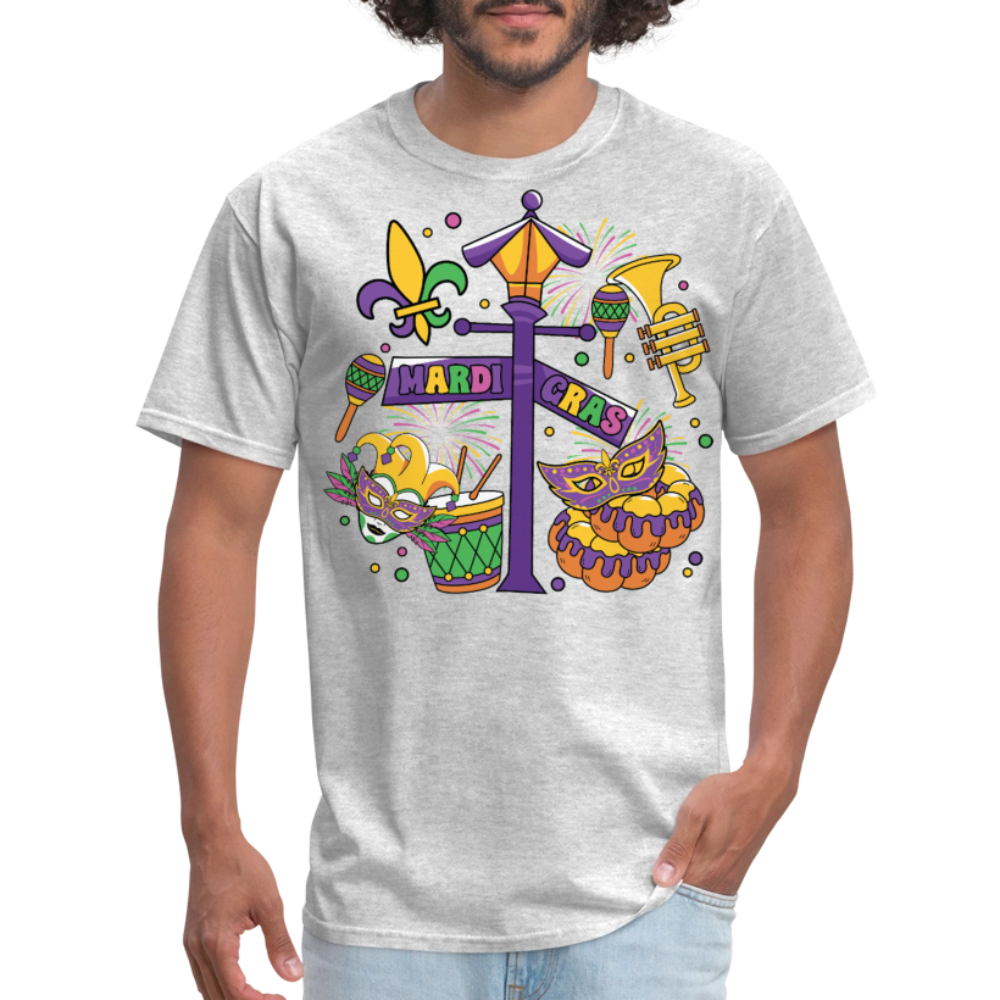 Funny And Festive Mardi Gras Outfit Mardi Gras Party T-Shirt - heather gray