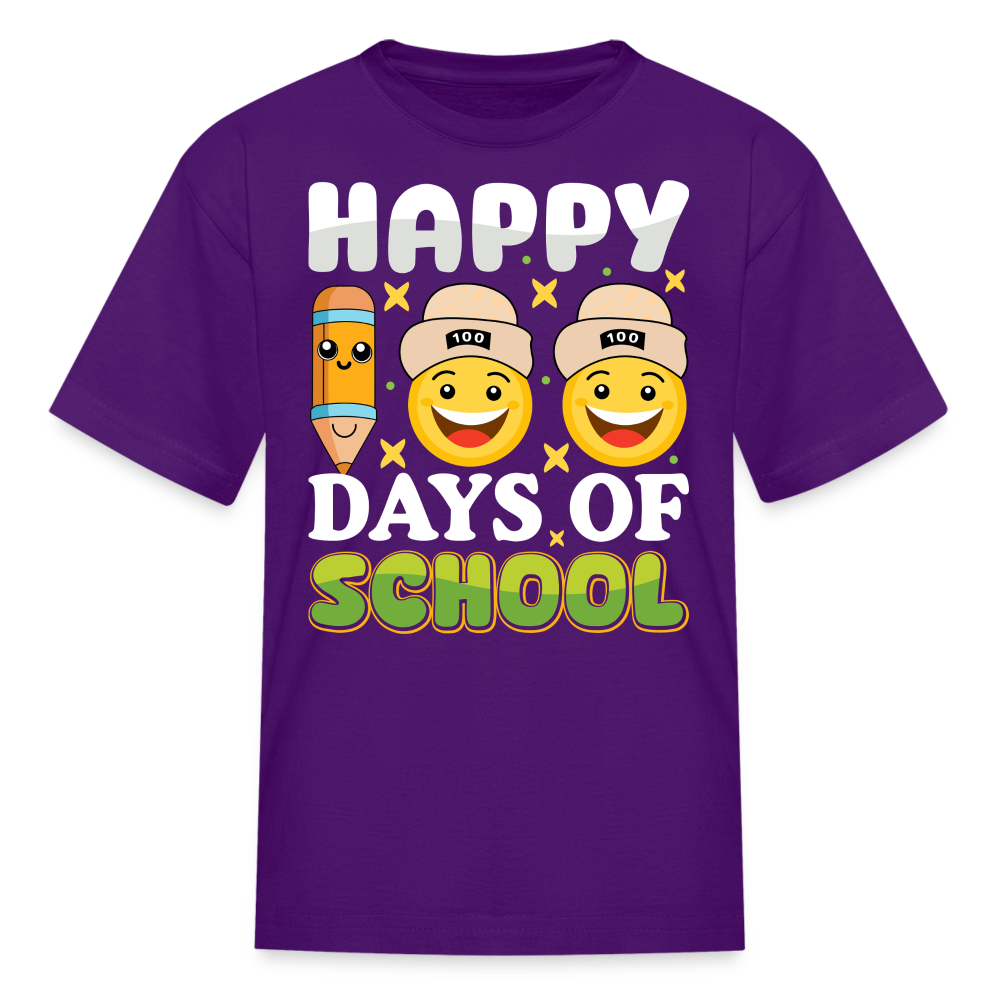 100 Days Of School Tee For Kids School Milestone Celebration T-shirt - purple