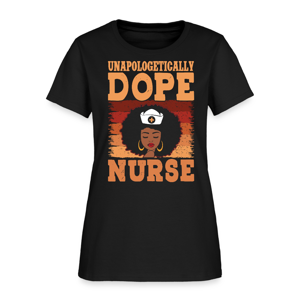Unapologetically Dope Nurse Afro Pride T-Shirt - black