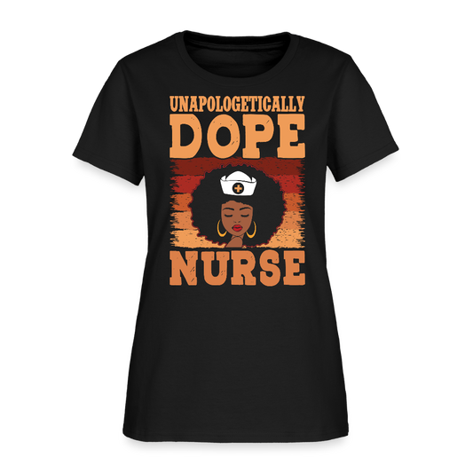 Unapologetically Dope Nurse Afro Pride T-Shirt - black